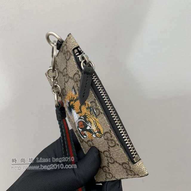 Gucci男包 古驰虎头印花图案拉链卡包零钱包 Gucci手拿零钱包 523903  gdj1567